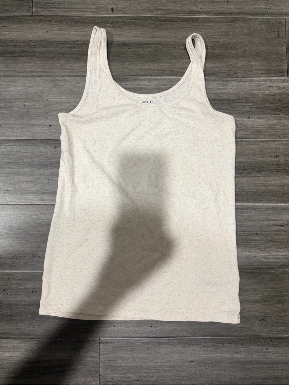 GAP Light Cream Ribbed Scoop Tank